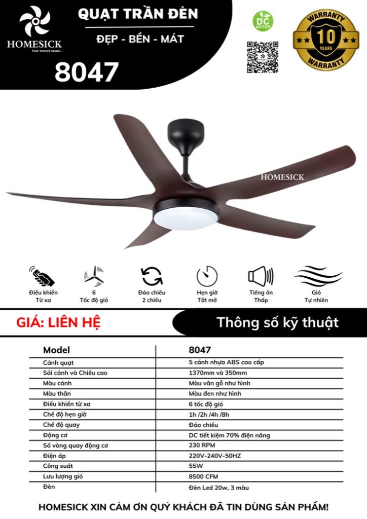 QUẠT TRẦN HOMESICK 8047